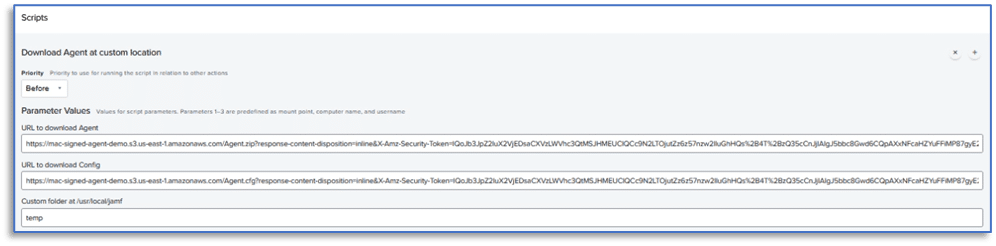 A screenshot of the Scripts tab in Jamf Pro.